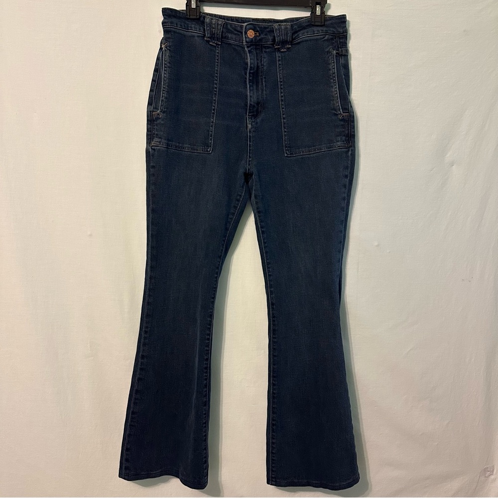 Pilcro The Icon Flare Jeans Women’s Size 31 High Rise Dark Wash Stretch